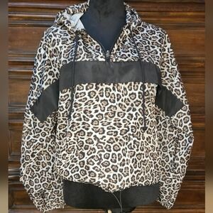 No Boundaries Leopard Print Windbreaker